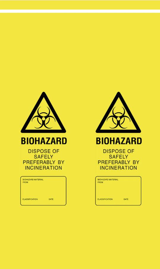 Biohazard Bags 12"x20"