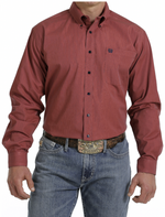 Cinch Men's Coral Microstripe Button Down