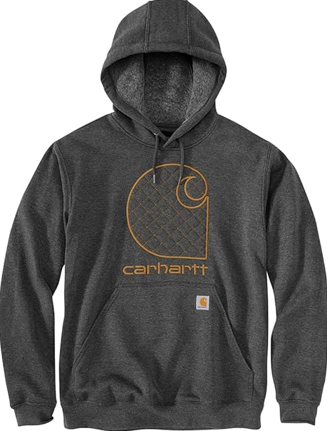 Carhartt Mens Loose Fit Midweight Embroided C Graphic Hoodie
