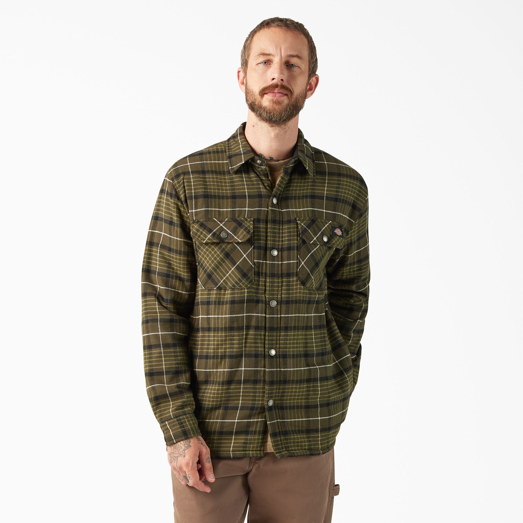 Dickies Water Repellent Fleece-Lined Flannel Shirt Jacket