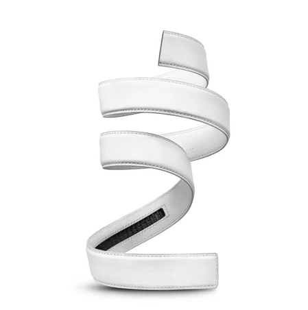 Mission 1.5" White Leather Belt Strap