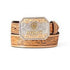 Ariat Mens Floral Embossed Tapered Tan Belt