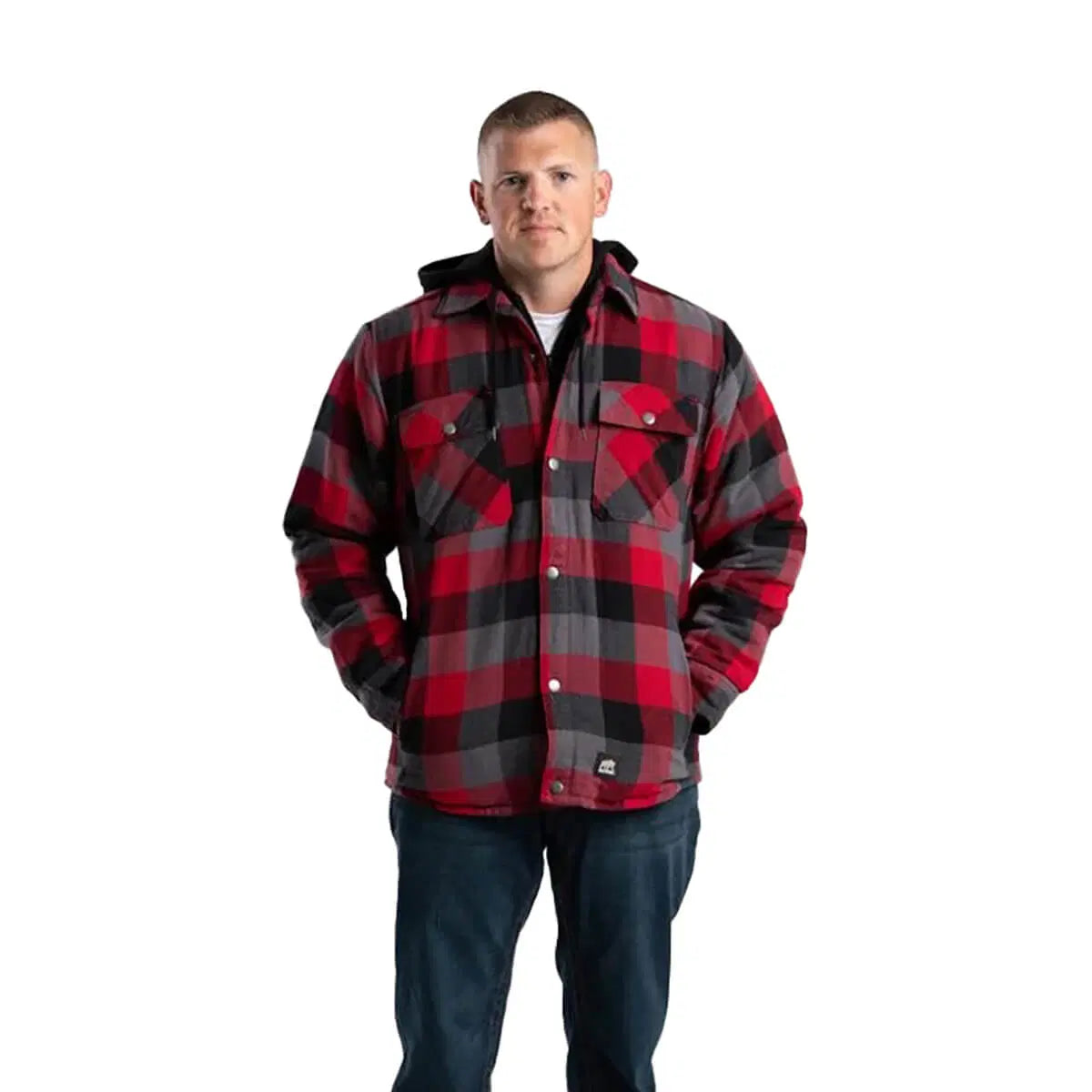 Berne Men's Quilt-Lined Hooded Shirt Jacket