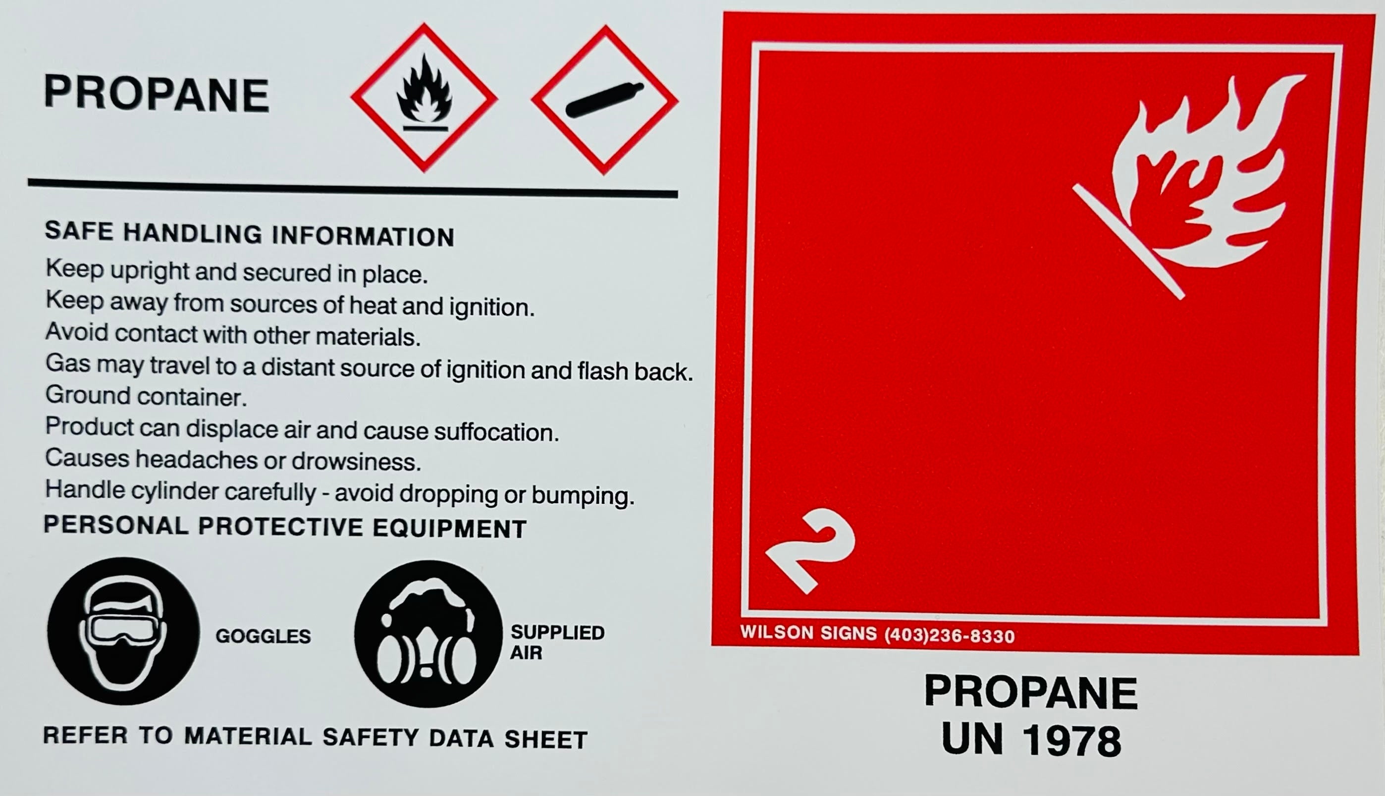 3.5"x6" Propane UN 1978 Sticker
