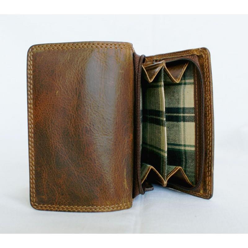 Rugged Earth Brown Trifold Leather Wallet #2