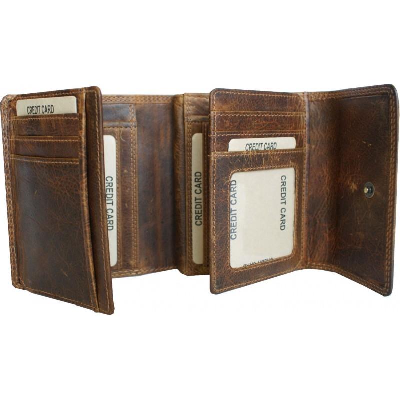 Rugged Earth Brown Trifold Leather Wallet #2