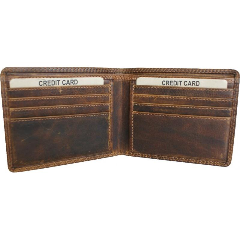Rugged Earth Brown Bifold Leather Wallet #10