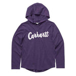 Crown Jewel Heather | Carhartt Girls Long-Sleeve Hooded Shirt | ruggednorth.ca