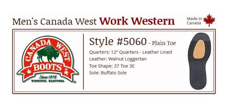 Canada West Loggertan Cowboy Boot
