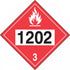 Diesel Fuel Plastic Sign: Hazard Class 3