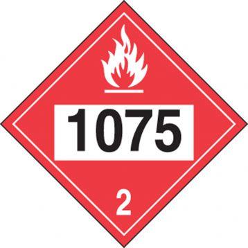 Propane Plastic Sign: Hazard Class 2