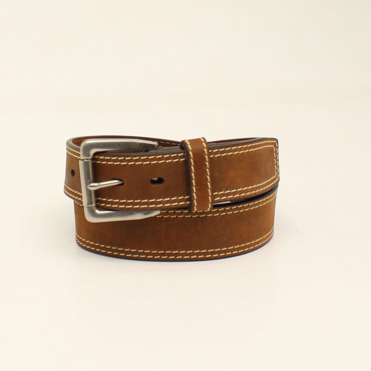 Ariat Double Stitch Medium Brown Belt | ruggednorth.ca