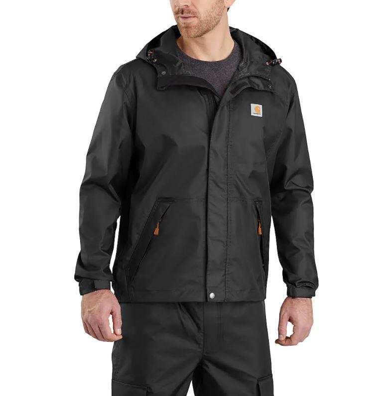 Black | Carhartt Storm Defender Rain Jacket | ruggednorth.ca