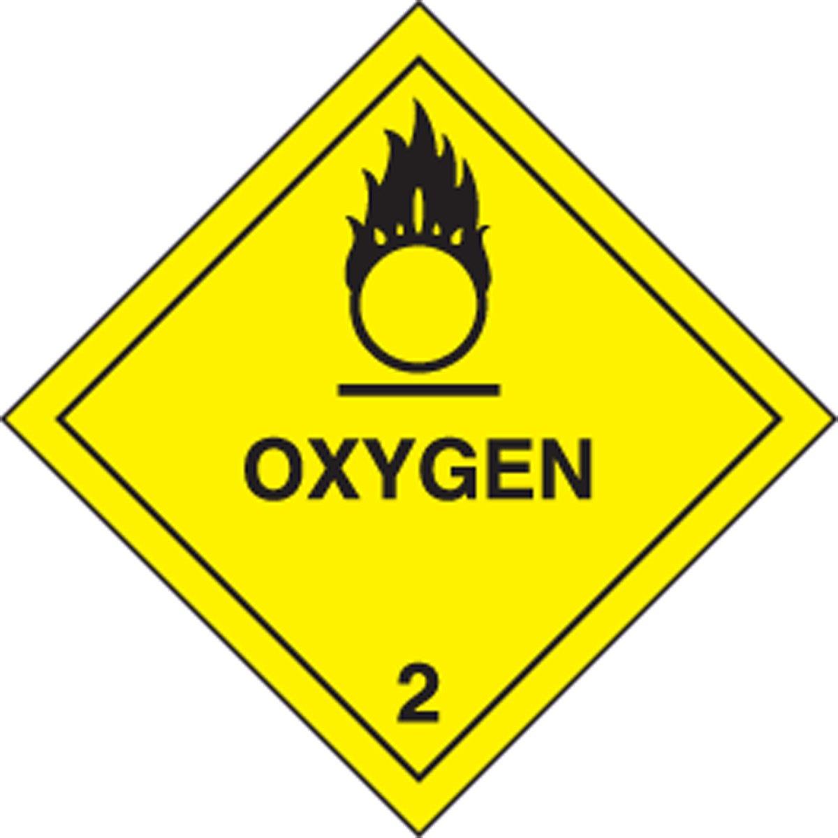 Oxygen Sticker: Hazard Class 2