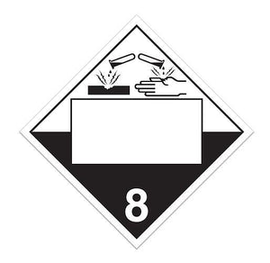 Corrosive 8 Plastic Placard
