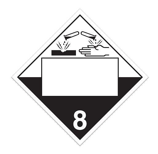 Corrosive 8 Plastic Placard