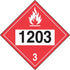 Gasoline 1203 Plastic Sign: Hazard Class 3