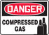 Danger Compressed Gas Aluminum Sign