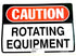 Caution Rotating Equipment Sticker
