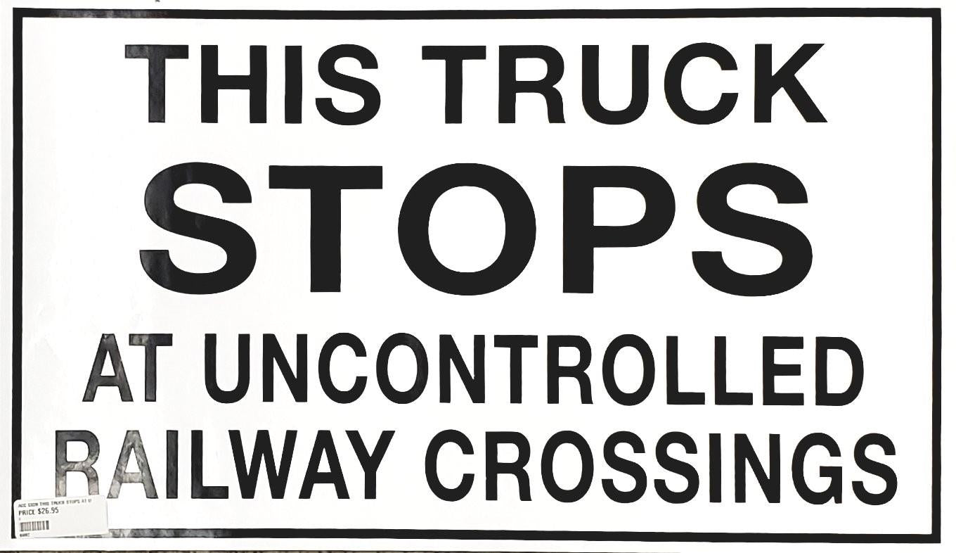 This Truck Stops At All Uncontrolled Railway Crossings Sticker