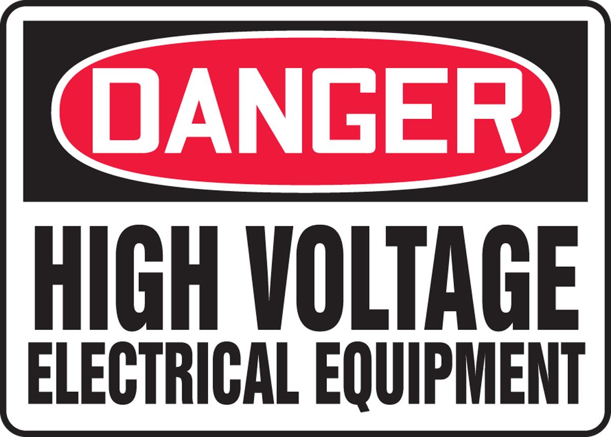 Danger High Voltage Electrical Equipment Plastic Sign