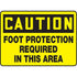 Caution Foot Protection Required Plastic Sign