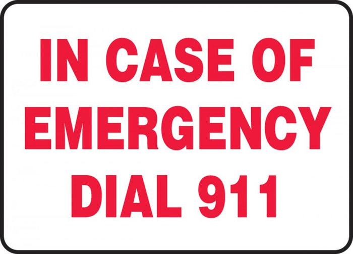 In Case Of An Emergancy Dial 9-1-1 Sticker