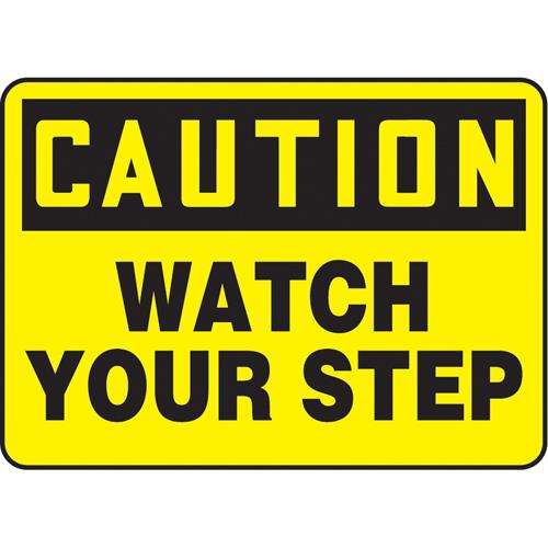 Accuform Caution Watch Your Step Sticker