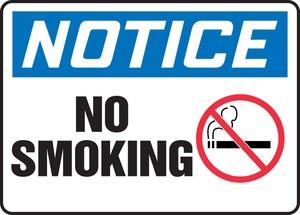 Notice No Smoking Plastic Sign