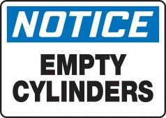 Notice Empty Cylinders Sticker