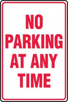 No Parking At Any Time Aluminum Sign